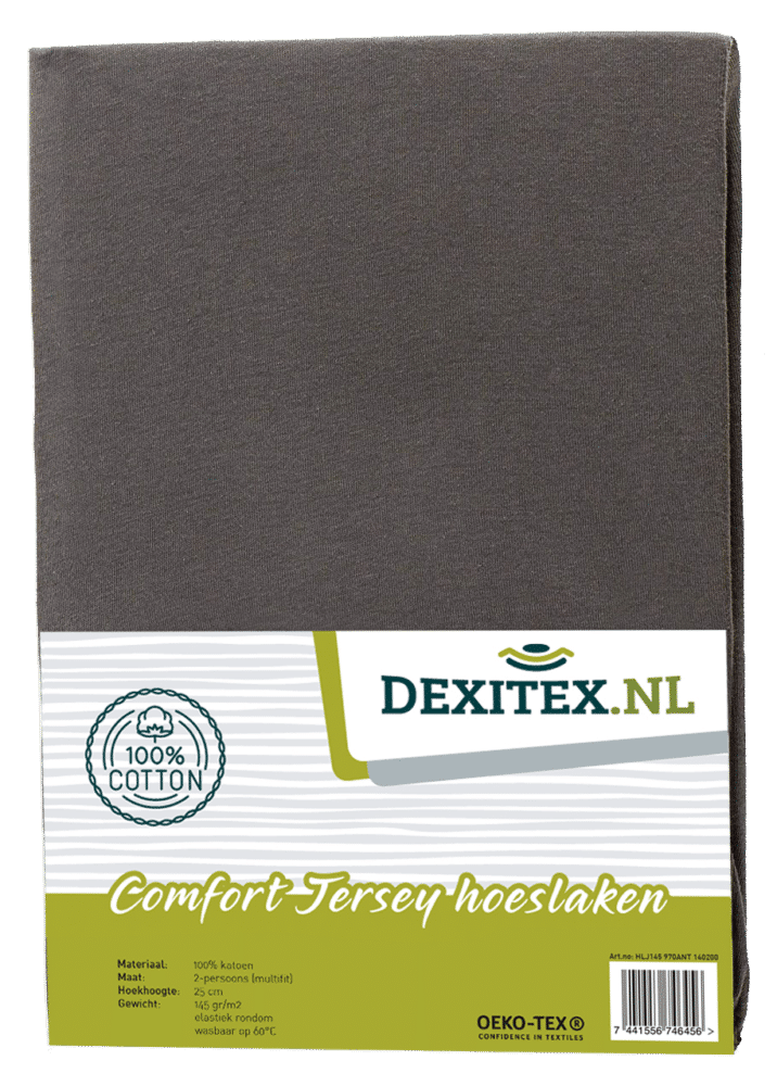 1x jersey hoeslaken antraciet