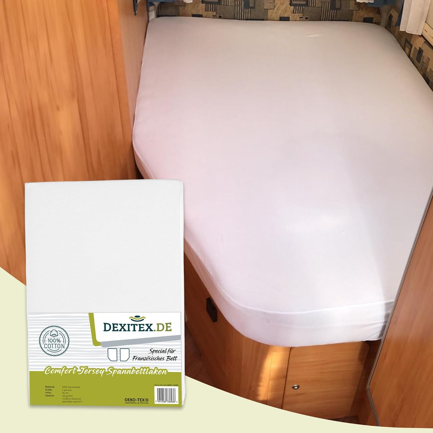 Jersey hoeslaken Frans bed wit,lichtgrijs of antraciet - links