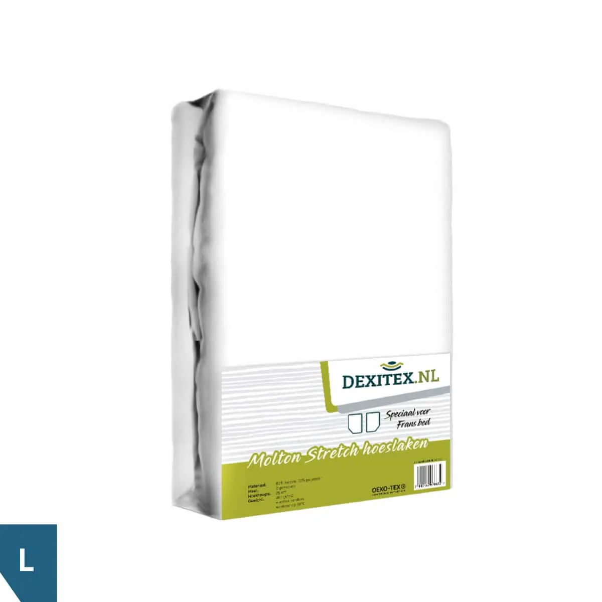 Frans bed molton matrasbeschermer - links