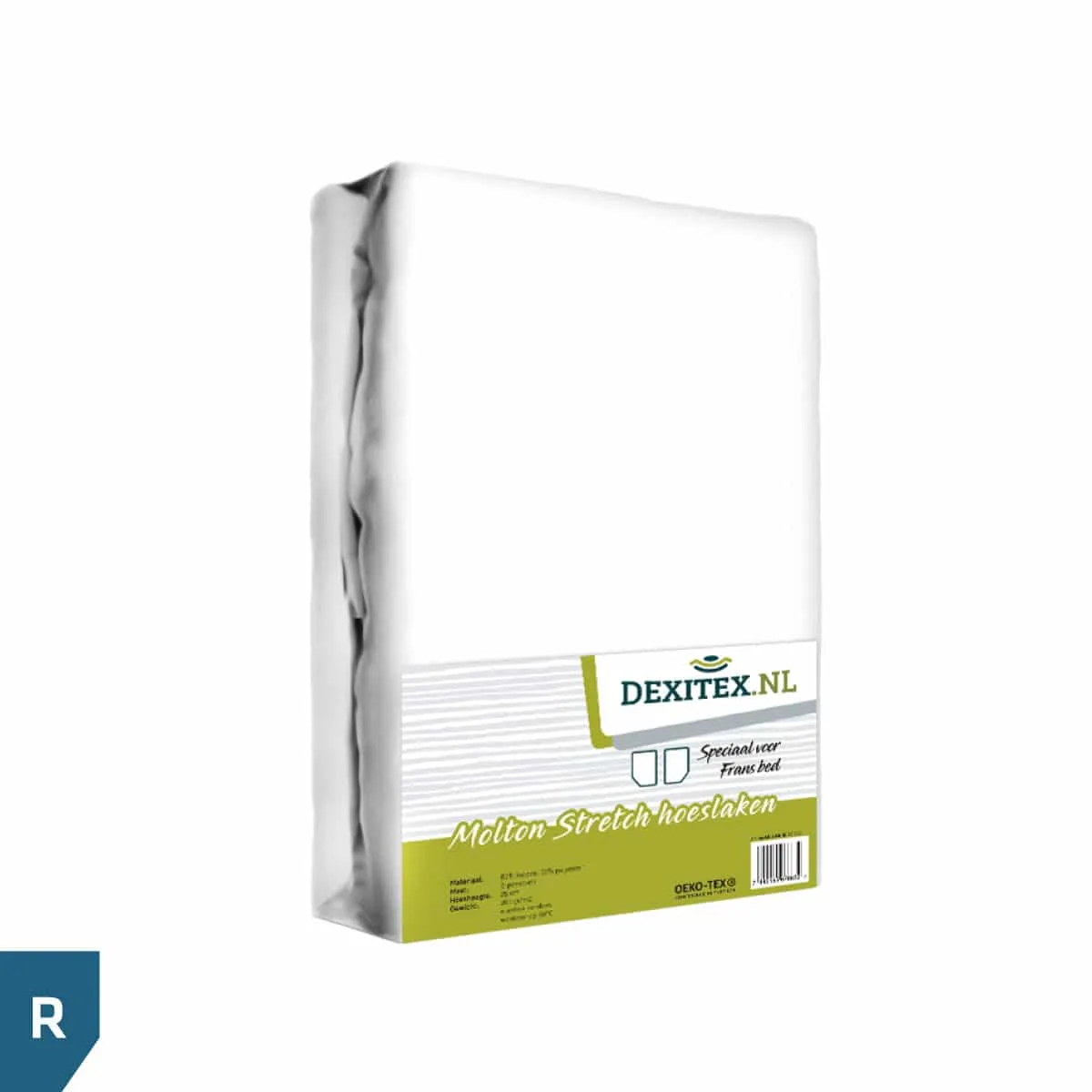 Molton matrasbeschermer Frans bed - rechts