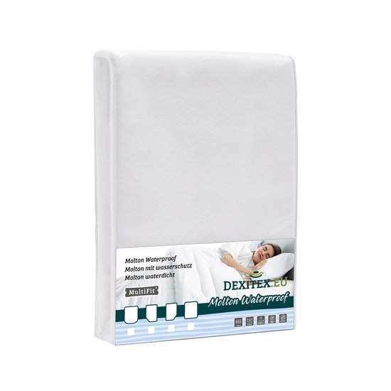 Waterdichte molton matrasbeschermer Frans bed - rechts