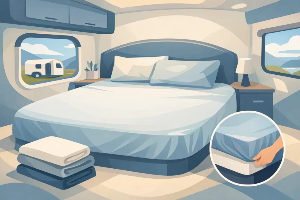 Hoeslaken caravan queensbed kiezen