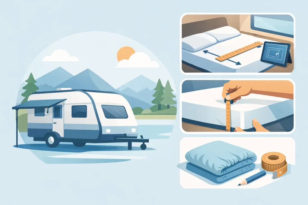 Hoeslaken caravan opmeten stappenplan