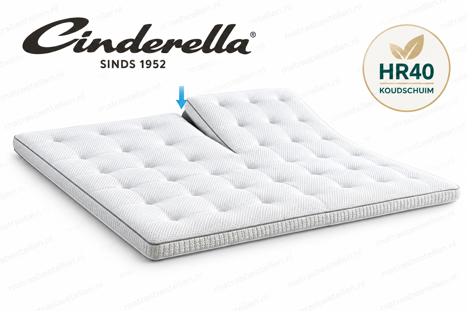 Cinderella 180/200 SPLIT primum 9 cm dik koudschuim