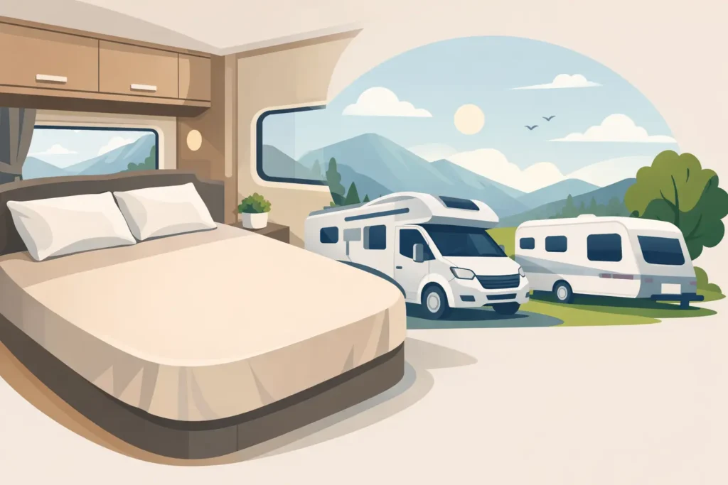 Spannbettlaken queensbett voor camper en caravan