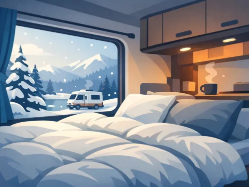 Het juiste dekbed voor de camper in de winter