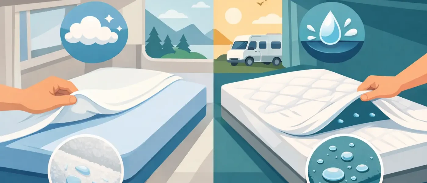 Molton versus matrasbeschermer in de camper