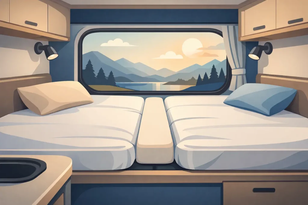 Oplossing voor spleet tussen matrassen in camper
