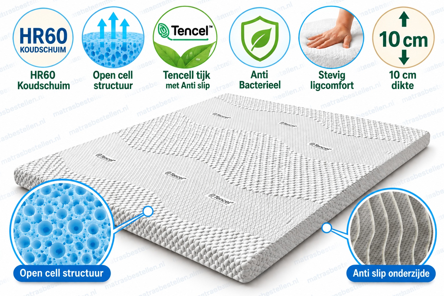 Crown topper Tencell met anti-slip Hybride LLQ