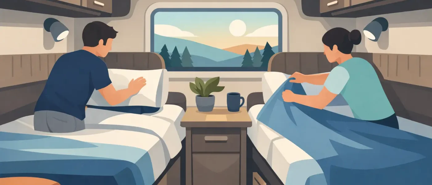 Lengtebedden onafhankelijk opmaken in de camper