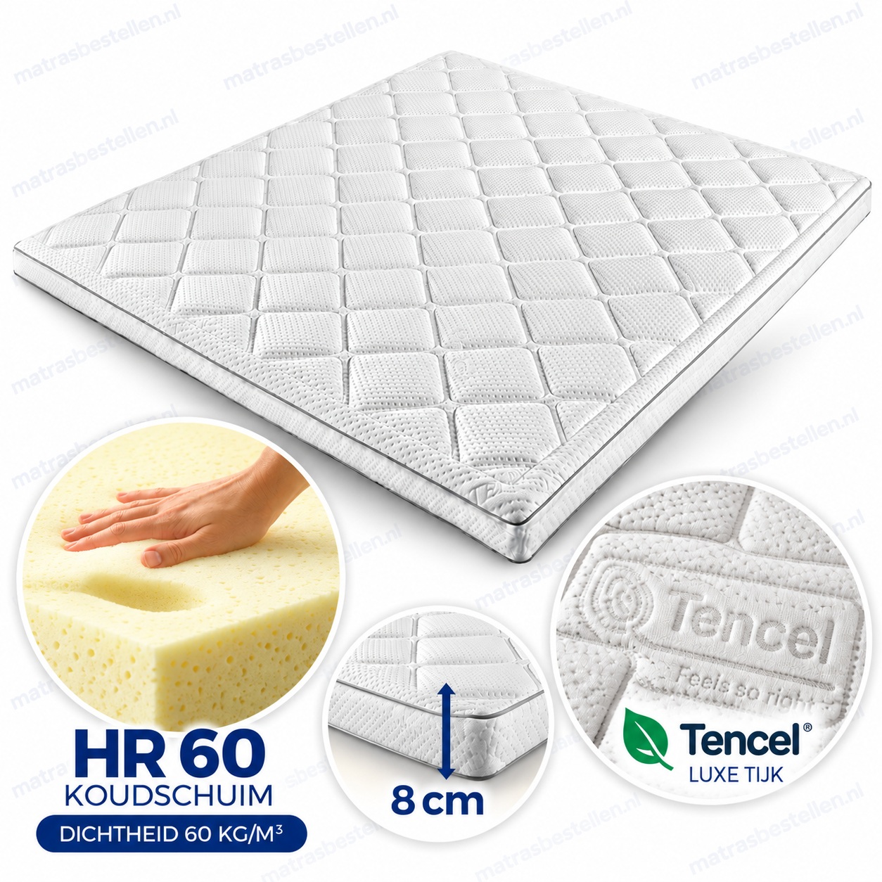 HR60 Koudschuim Topper 8 cm – TENCEL® | Matrasbestellen