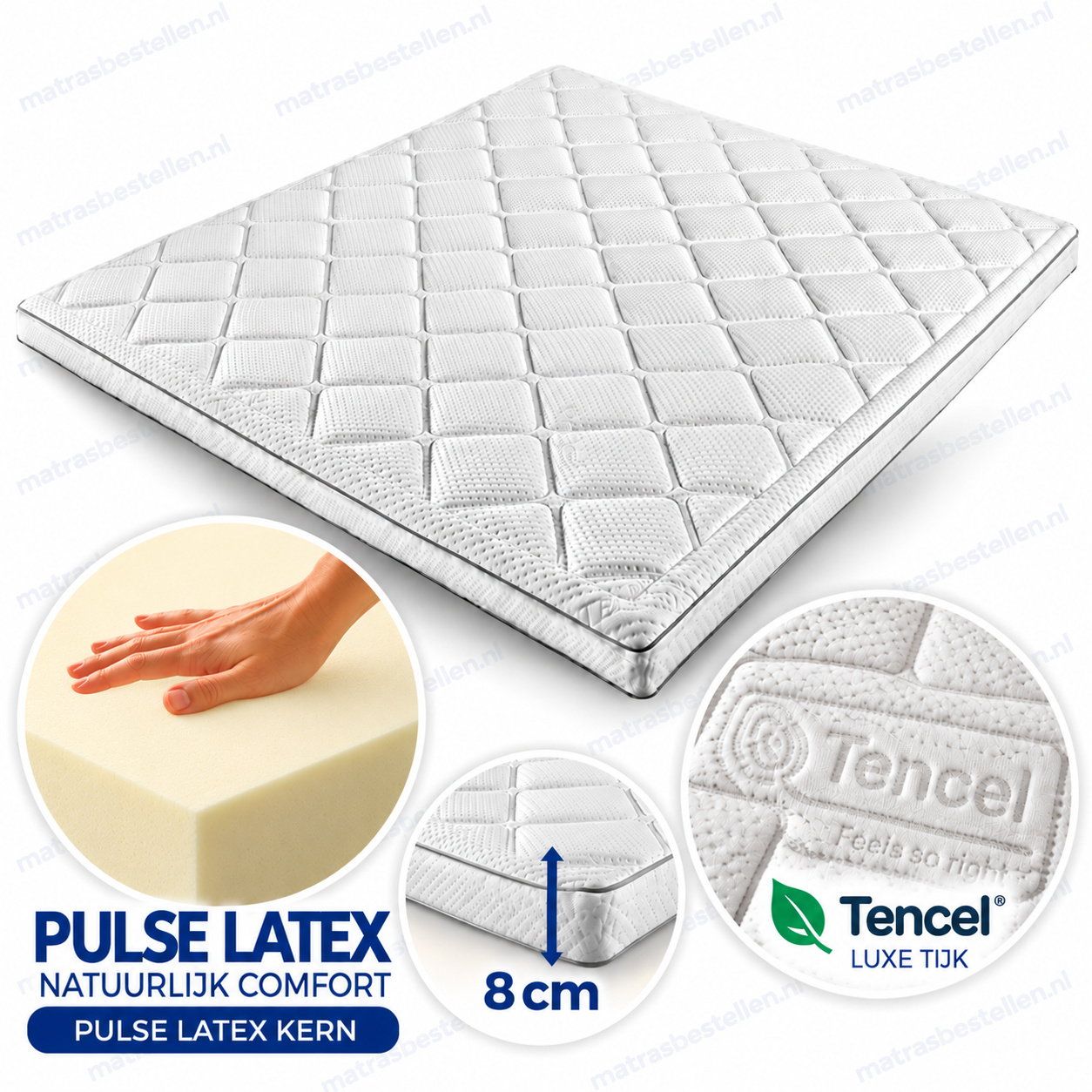 Pulse Latex Topper 8 cm – Luxe TENCEL® Tijk